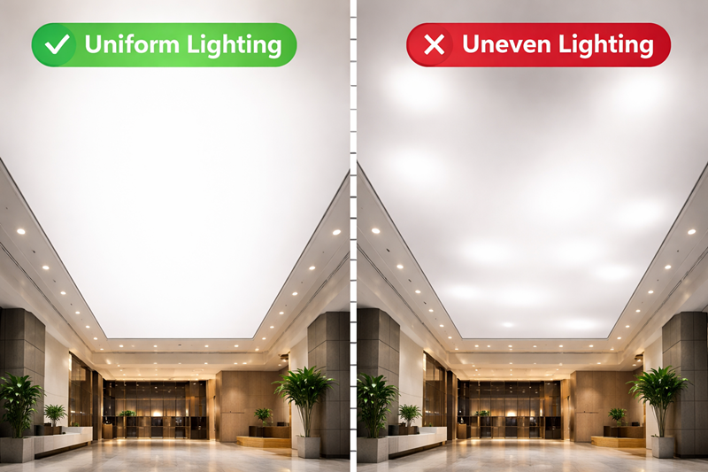 Illuminazione LED per grandi soffitti tesi
